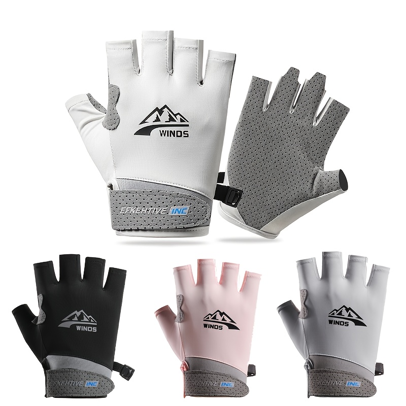 Street Fashion Gloves - 指なし手袋 男性用 女性用 UV 日焼け防止 ハーフフィンガーグローブ