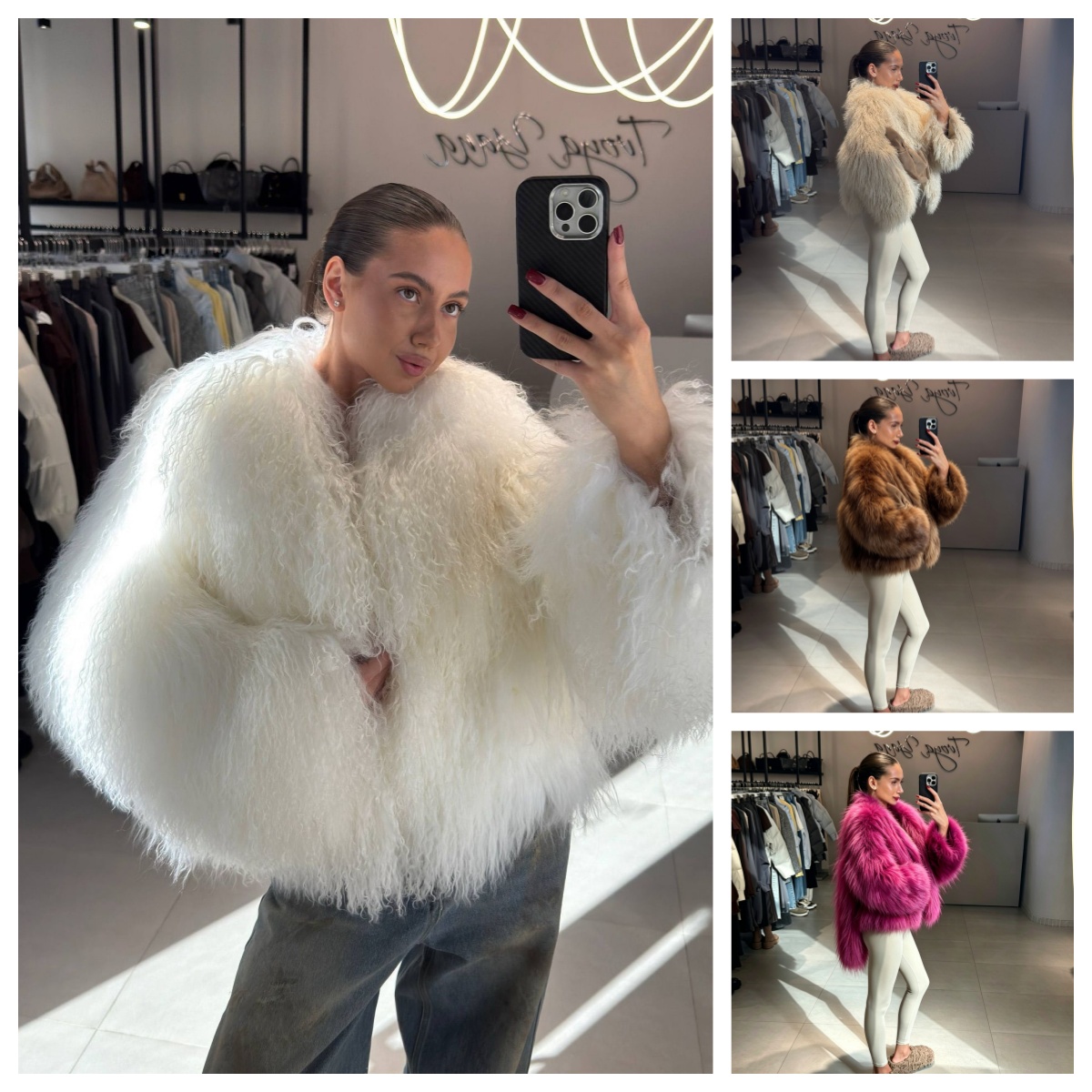 Street Fashion Shanghai - 冬のファッション レディース フェイクファーコート 暖かいショートロングヘア 女性用人工毛皮ジャケット 多用途カーリーレディラムファージャケット
