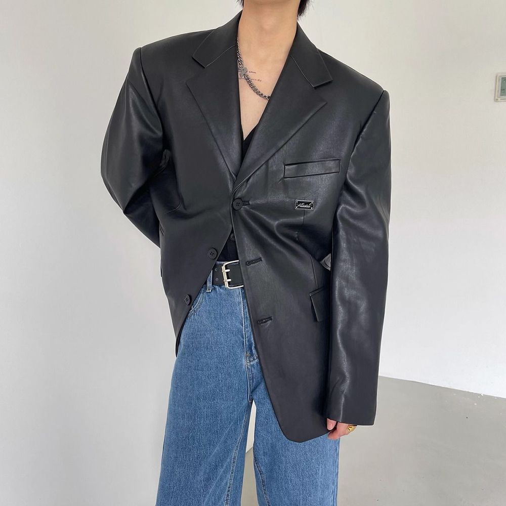 Street Fashion Men 2025 - 2025年冬新作 メンズ 長袖PUレザージャケット ユニセックス アメリカンレトロファッション トレンド