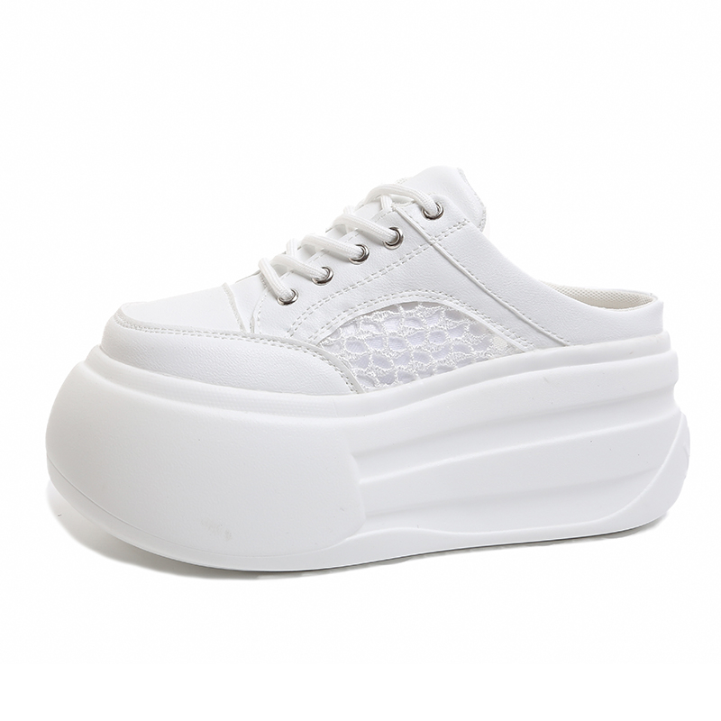 Chunky Sneaker Platform - 女性 7 センチメートルハイヒールチャンキースリッパ新しい夏の女性レースアッププラットフォームスニーカーウェッジサンダルスライドシューズ Zandalias De Mujer