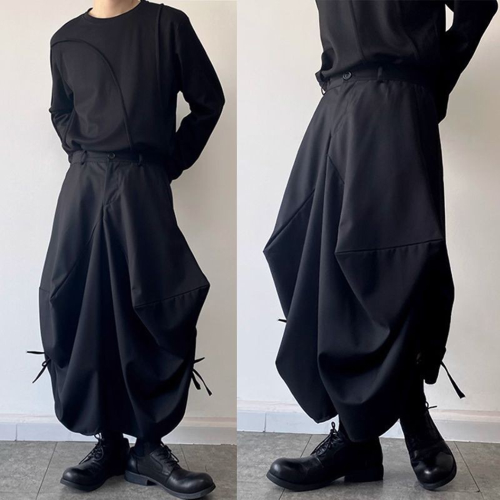 夏の新メンズ無地不規則なスカートパンツ中国のレトロなファッシ - Street Fashion In Chinese のレビューと価格