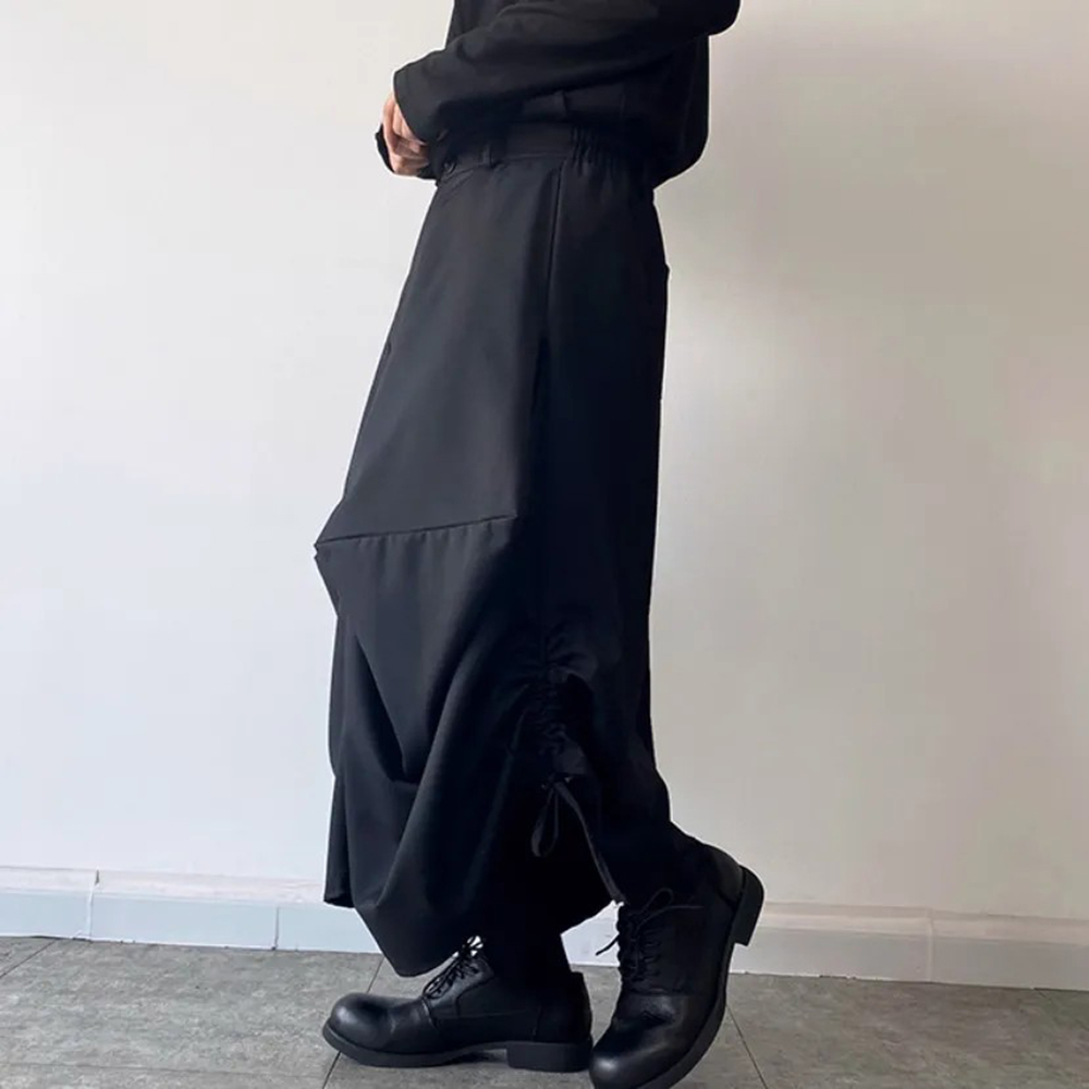夏の新メンズ無地不規則なスカートパンツ中国のレトロなファッシ - Street Fashion In Chinese のレビューと価格