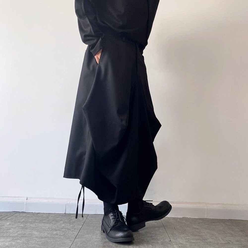 夏の新メンズ無地不規則なスカートパンツ中国のレトロなファッシ - Street Fashion In Chinese のレビューと価格