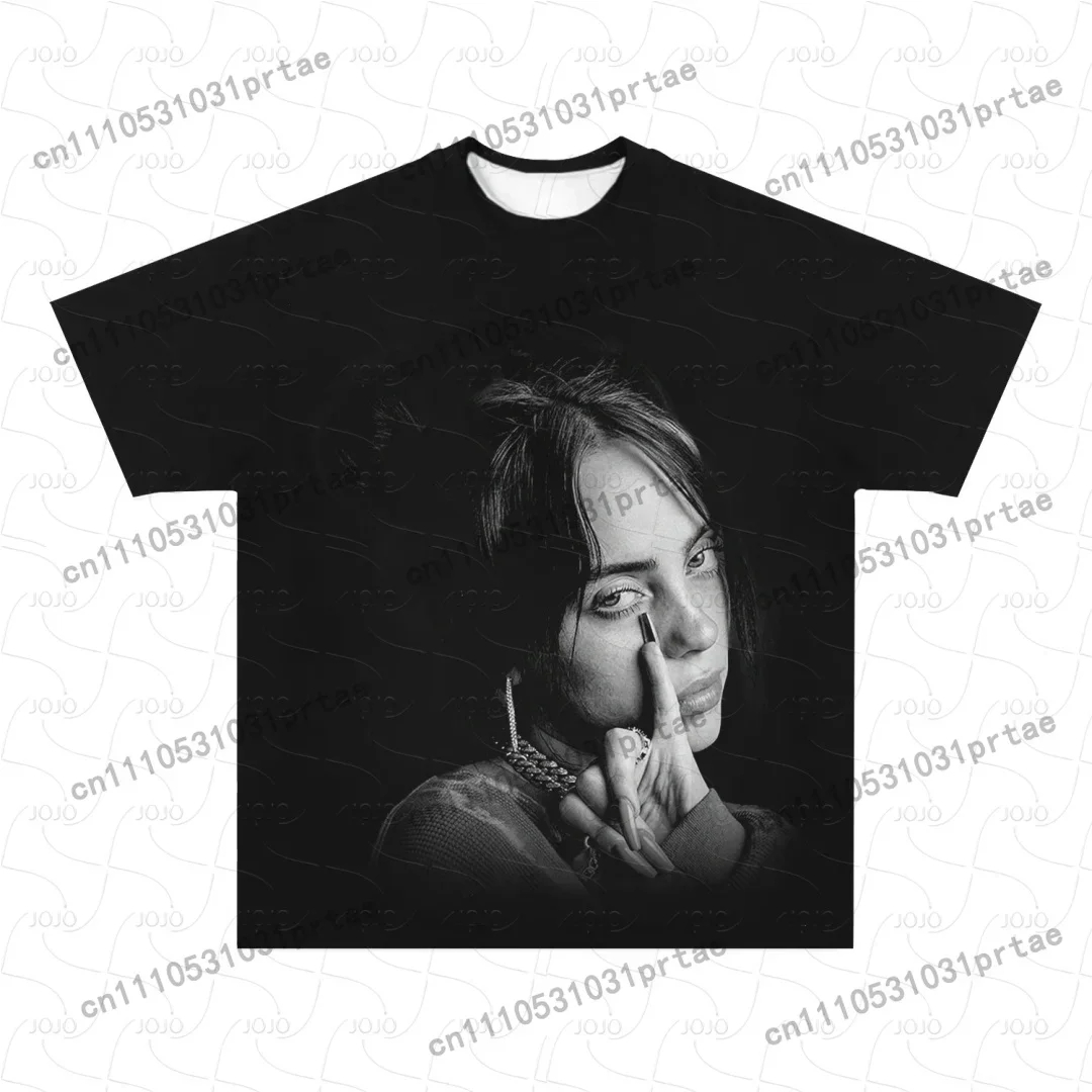 ビリー・アイリッシュ レトロ柄 Tシャツ 2025 夏 メン - Street Fashion Men 2025 のレビューと価格
