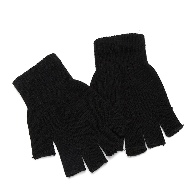 ユニセックス ブラック ハーフフィンガー フィンガーレス グ - Street Fashion Gloves のレビューと価格