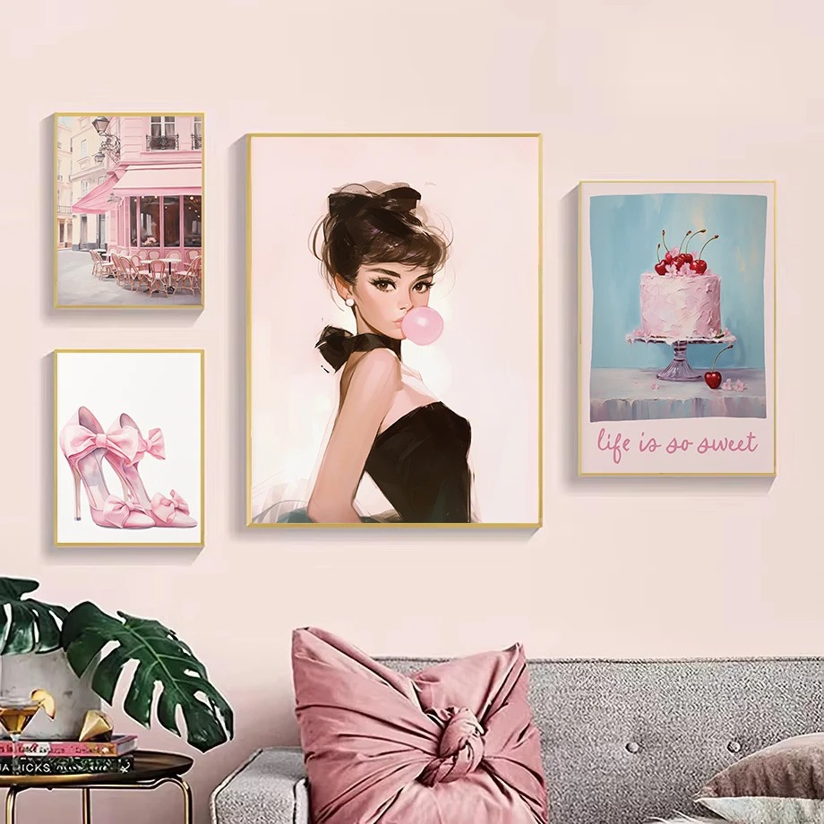 パリのストリートビルのキャンバス絵画,ファッションの女の子, - Street Fashion Paris のレビューと価格