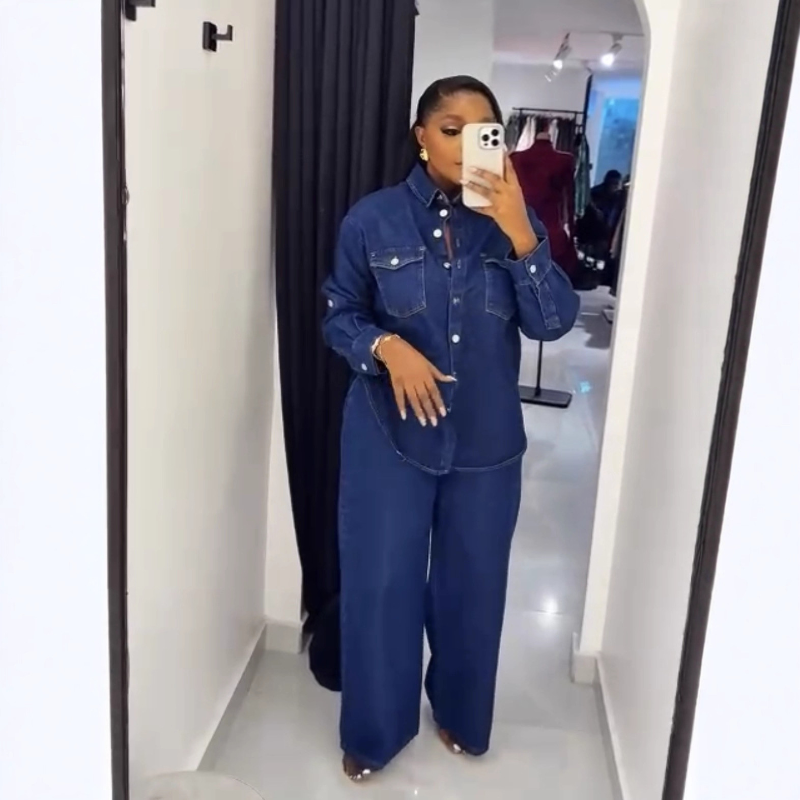 ジーンズ2ピースセット レディース デニムシャツコート スト - Street Fashion Jeans Women のレビューと価格