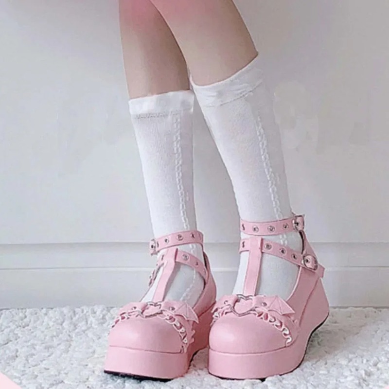 新しいスイートハートバックルウェッジメアリージェーンズ女性ピ - Chunky Sneaker Platform のレビューと価格