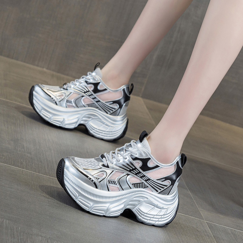 8cm隠し身長アッププラットフォームスニーカー レディース  - Chunky Sneaker Platform のレビューと価格