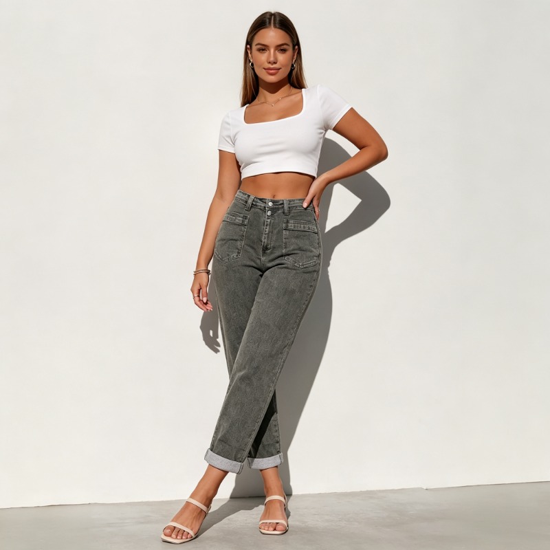 レディース プラスサイズ アメリカン ハイストリート ヘビー - Street Fashion Jeans Women のレビューと価格