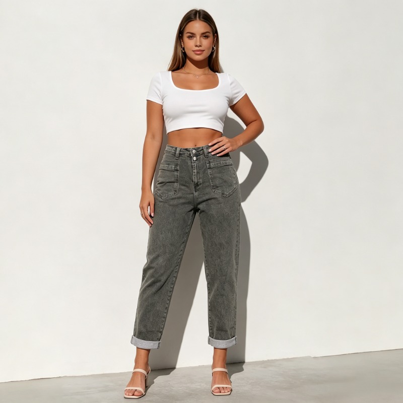 レディース プラスサイズ アメリカン ハイストリート ヘビー - Street Fashion Jeans Women のレビューと価格