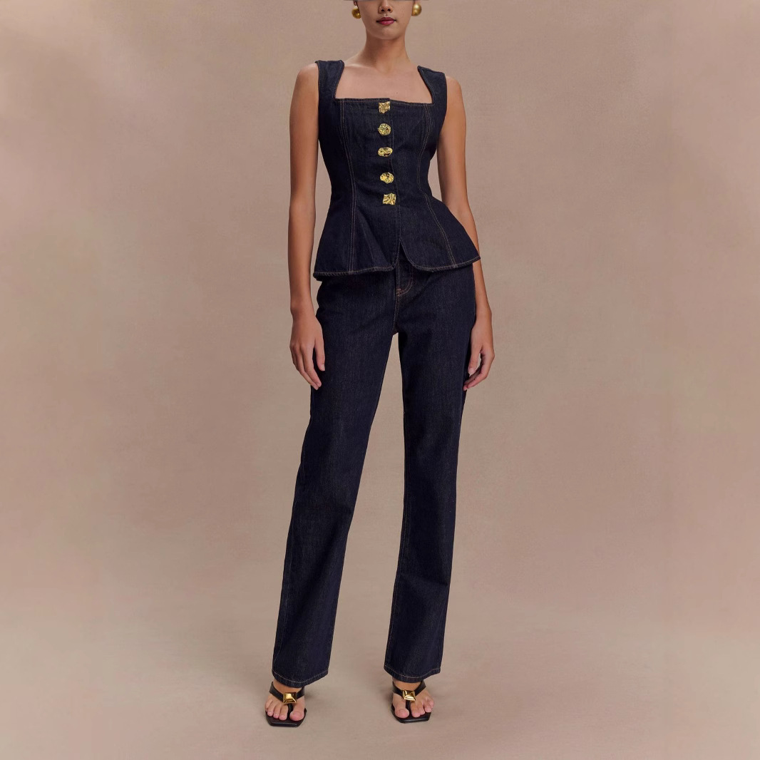2025年夏 デニムパンツセット レディース ファッション  - Street Fashion Jeans Women のレビューと価格