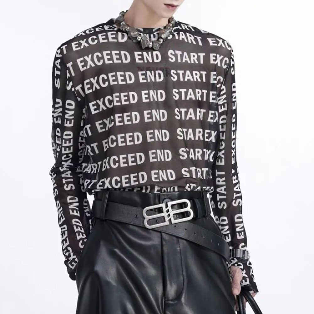 プリントニットのメンズ長袖Tシャツ,マカンハイストリートウェ - Street Fashion For Boy のレビューと価格