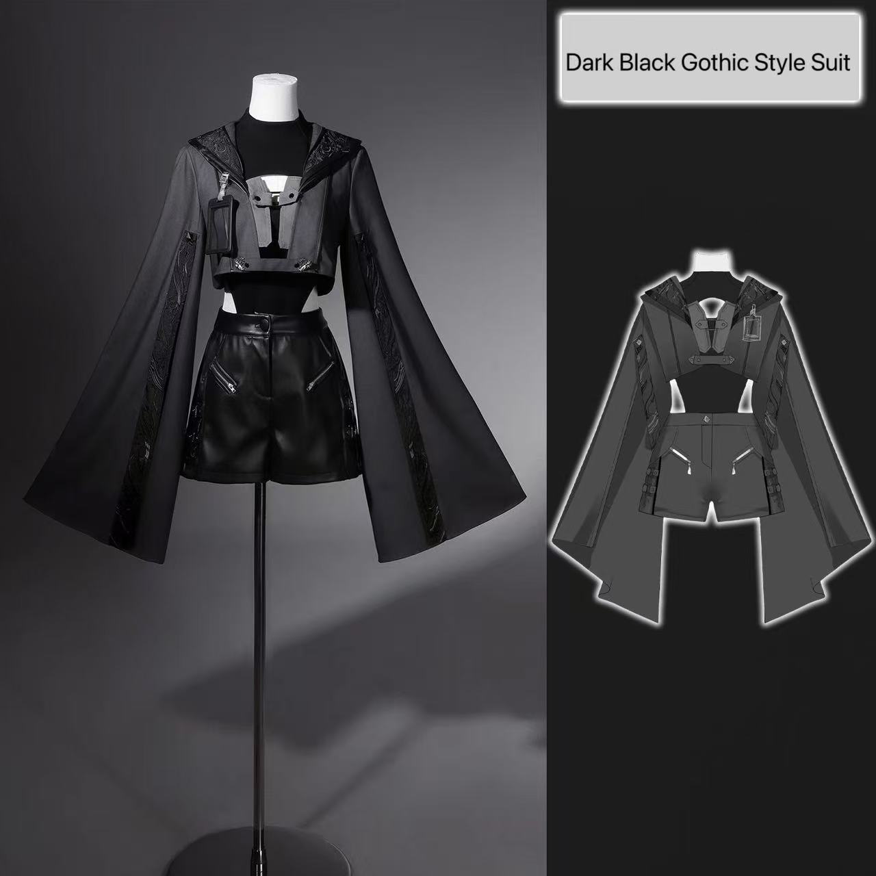 ダークブラックゴシックコスチューム レディース 新中華風 オ - Street Fashion In Chinese のレビューと価格