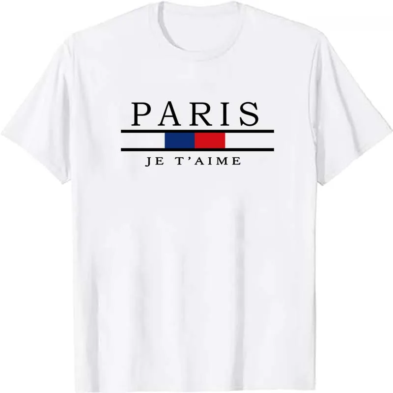 パリグラフィックプリント Tシャツ男性夏カジュアルファッショ - Street Fashion Paris のレビューと価格