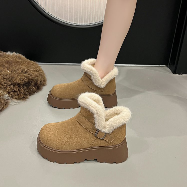 冬のファッション厚底レディーススノーブーツベルトバックル新ス - Street Fashion Online のレビューと価格
