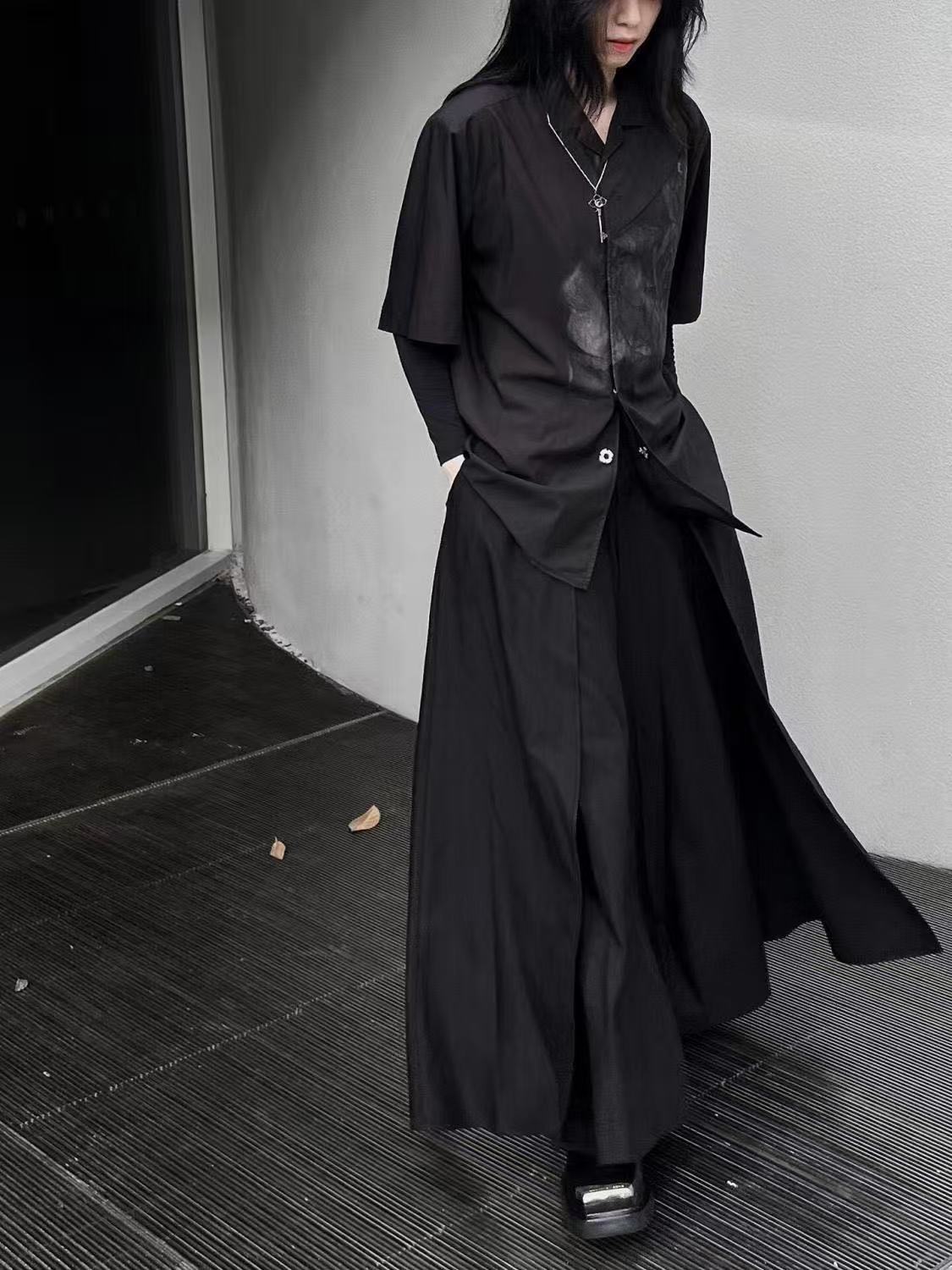 クールな黒の新しいチャイナ風コスチューム、夏の半袖トップスシ - Street Fashion In Chinese のレビューと価格