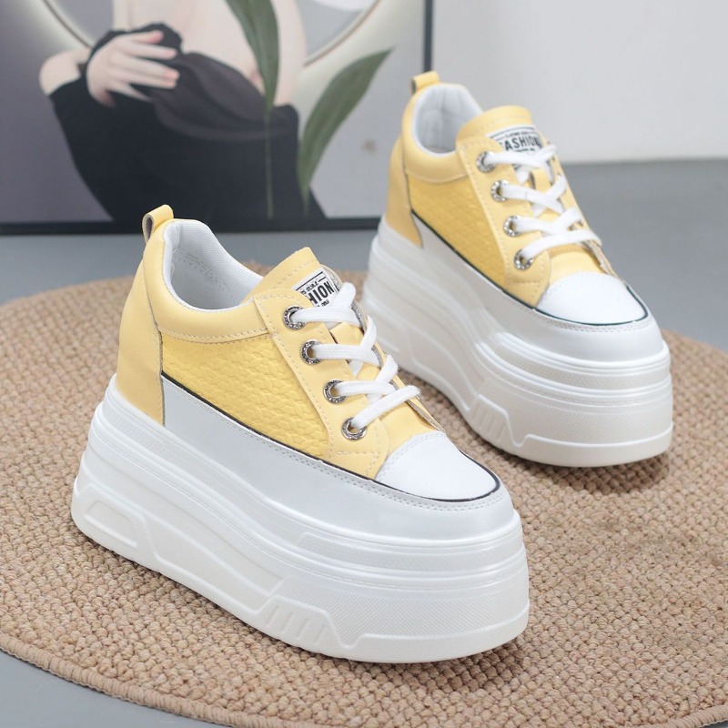 2026年新作 10cm 本革 快適 通気性のある隠しヒール - Chunky Sneaker Platform のレビューと価格