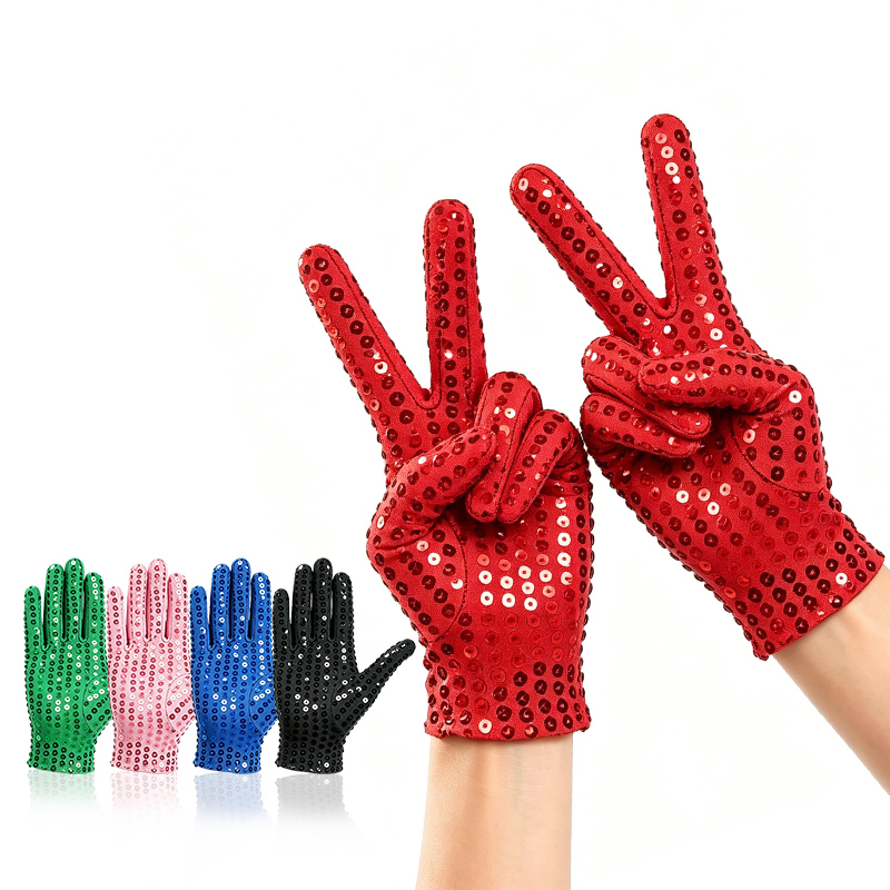 男性と女性のためのフェスティバルスパンコールグローブ、大人向 - Street Fashion Gloves のレビューと価格