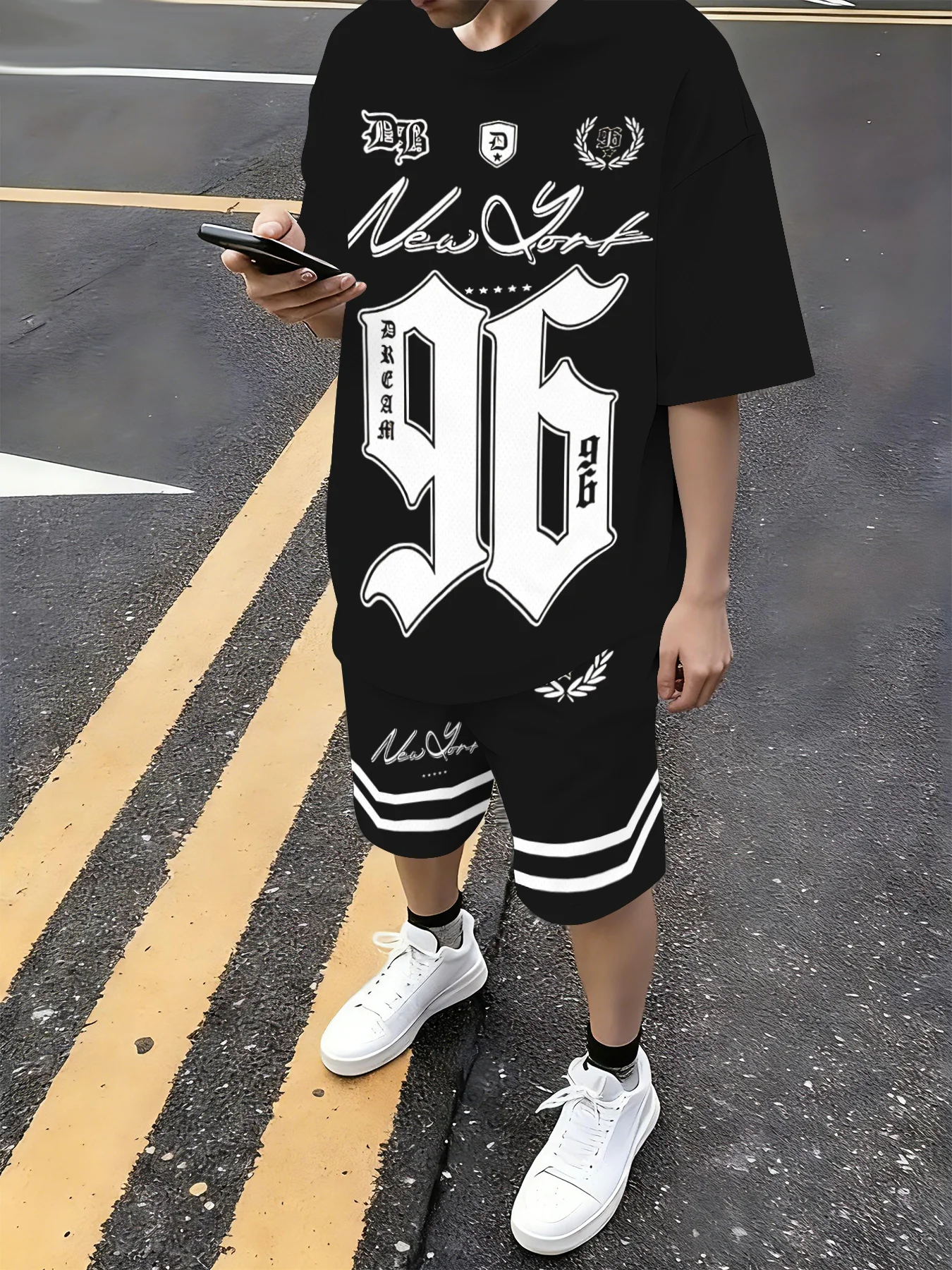 夏の新しいメンズスーツストリートカジュアルファッション快適な - Street Summer Fashion のレビューと価格