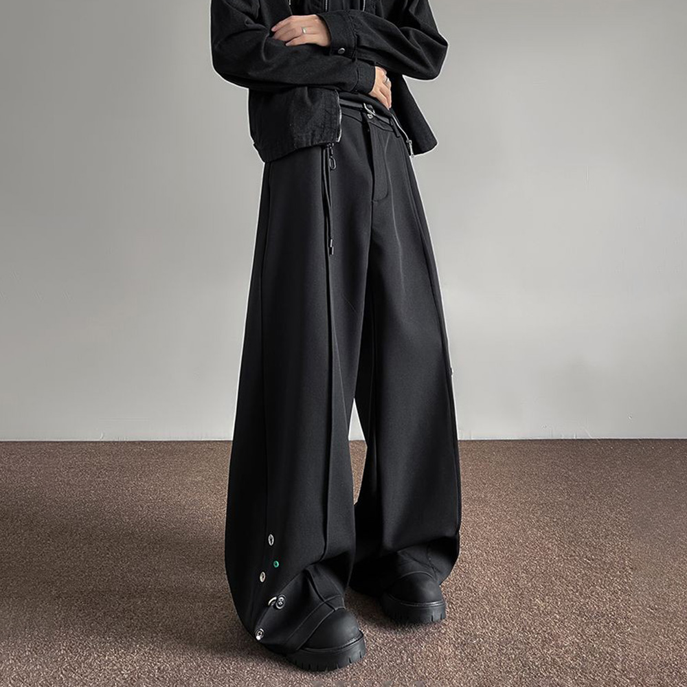 メンズズボンボタン装飾薄型カジュアルパンツ春秋ストリートウェ - Street Fashion Men 2025 のレビューと価格