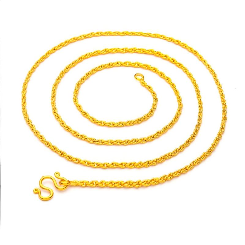 ヒップホップ 2mm ツイストロープ 24K金メッキネックレ - Fashion Street Singapore のレビューと価格