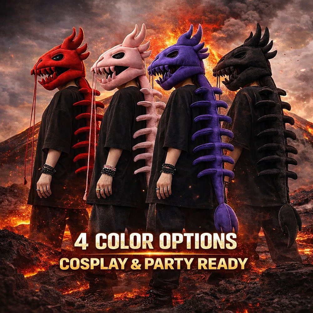 ドラゴンスカルスパインプラッシュフード ロング恐竜スケルトン - Street Fashion In Chinese のレビューと価格