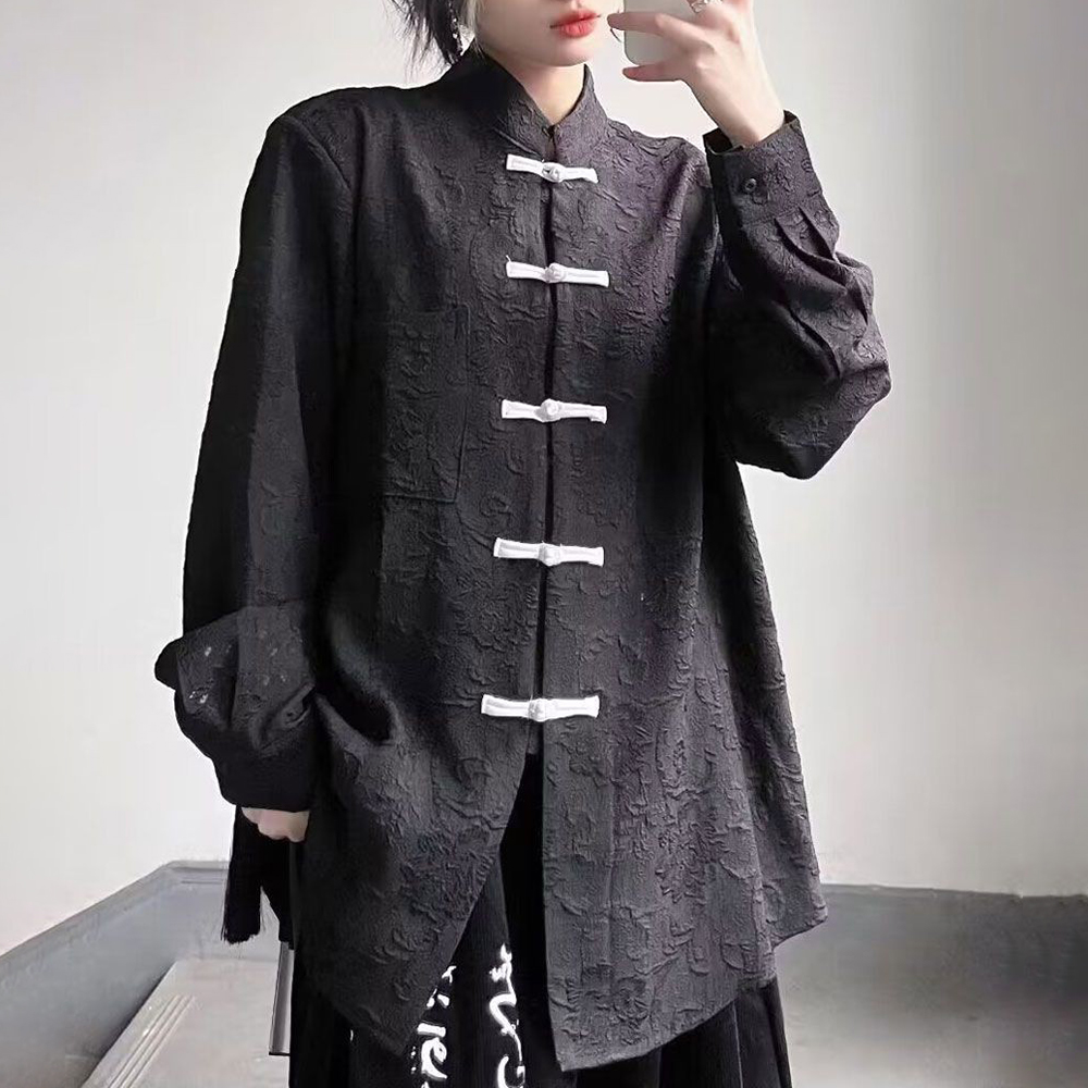 2026年秋新作 ユニセックス 無地シャツ 中国レトロファッ - Street Fashion In Chinese のレビューと価格