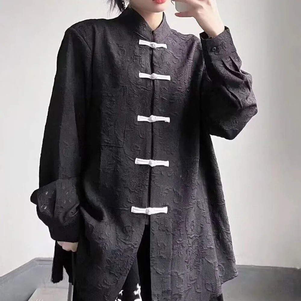 2026年秋新作 ユニセックス 無地シャツ 中国レトロファッ - Street Fashion In Chinese のレビューと価格