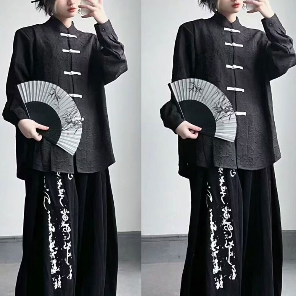 2026年秋新作 ユニセックス 無地シャツ 中国レトロファッ - Street Fashion In Chinese のレビューと価格