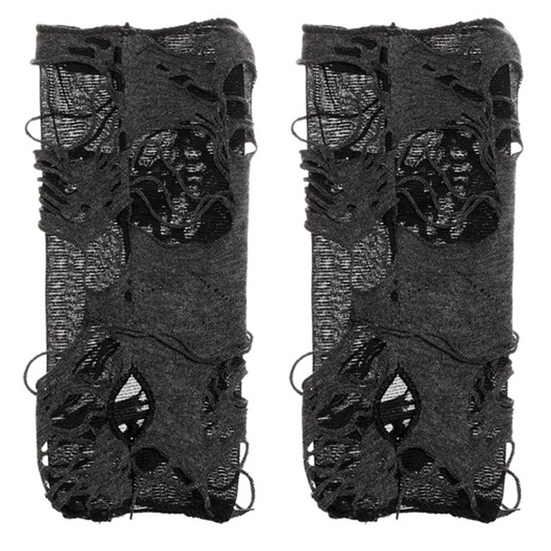 ユニセックスゴシックブラックグローブ、指なしロンググローブ、 - Street Fashion Gloves のレビューと価格
