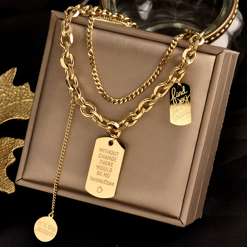 男性と女性のためのトレンディなスチールネックレス,マルチレイ - Fashion Street Singapore のレビューと価格