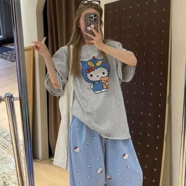 半袖ハローキティプリント Tシャツサンリオレディース夏新作ル - Street Summer Fashion のレビューと価格