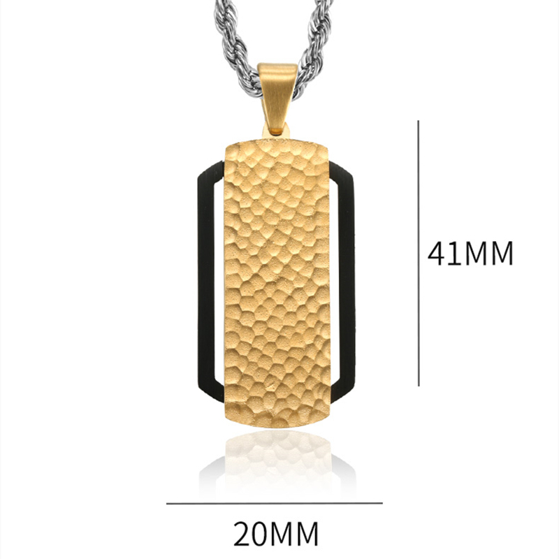 ステンレス鋼のハンマーストライプペンダントネックレス,男性用 - Fashion Street Singapore のレビューと価格