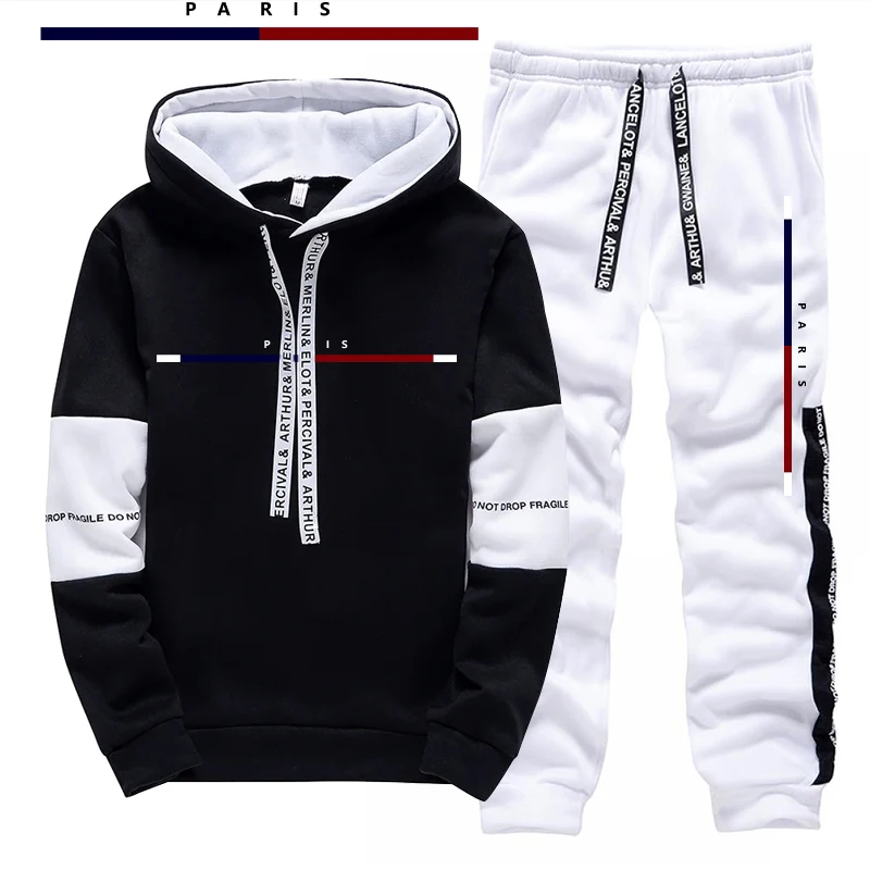 パリファッションプリントメンズセット/パーカー/パンツ秋のデ - Street Fashion Paris のレビューと価格