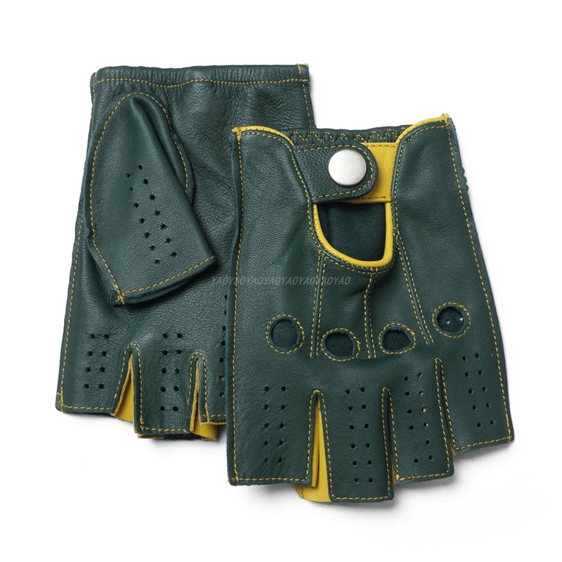 高品質 2026 新しいハーフフェインガー男性本革手袋ヤギ革 - Street Fashion Gloves のレビューと価格