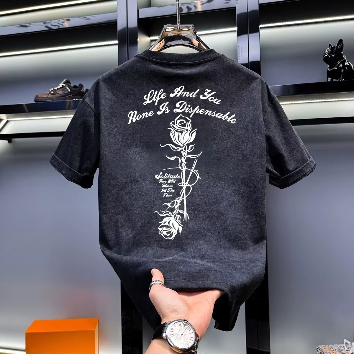 夏のメンズカーキ Tシャツ高品質ファッショナブルな紳士服原宿 - Street Fashion In Chinese のレビューと価格