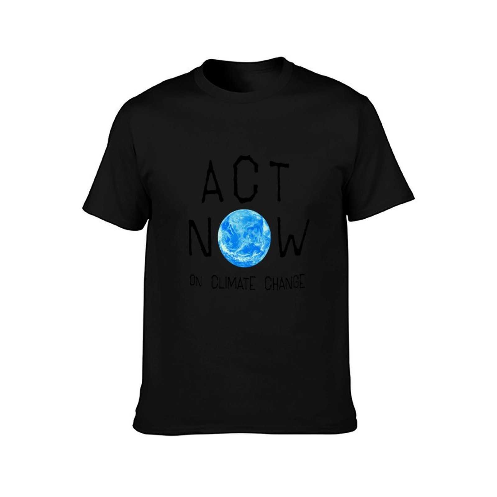 気候変動に今すぐ行動を：オリジナルの黒地に白のTシャツ、スト - Street Fashion Now のレビューと価格