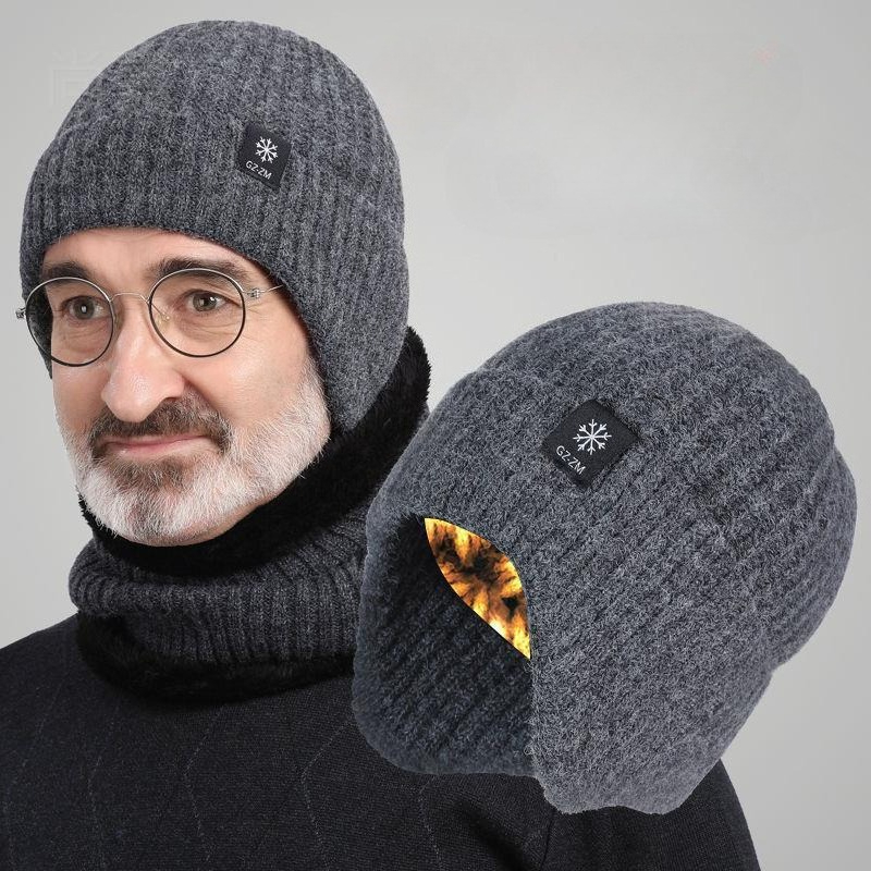 男性冬ニット帽子豪華な暖かさピークキャップ屋外イヤーマフカジ - Street Fashion Gloves のレビューと価格