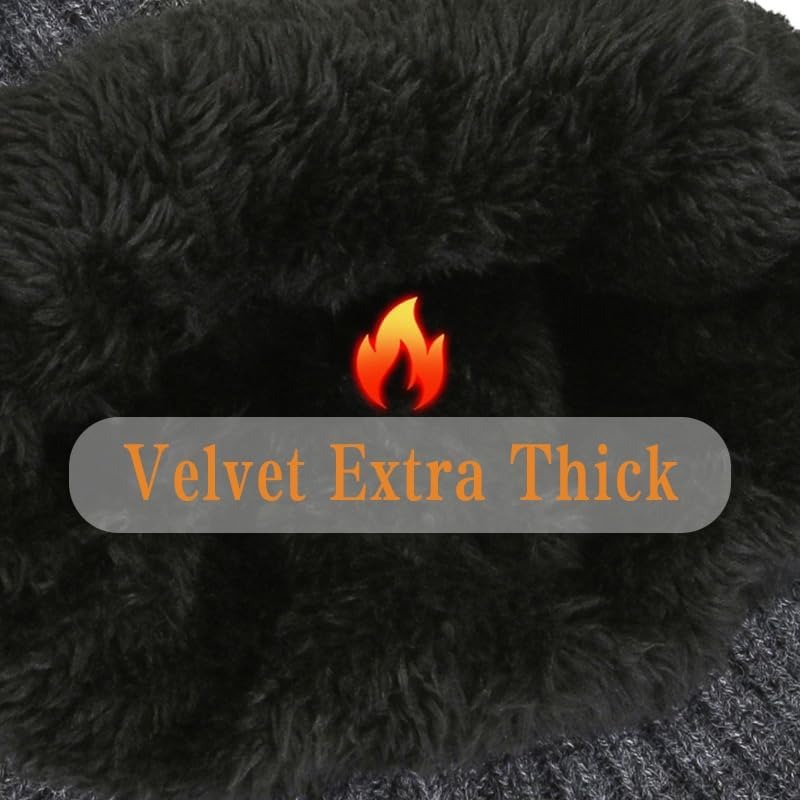男性冬ニット帽子豪華な暖かさピークキャップ屋外イヤーマフカジ - Street Fashion Gloves のレビューと価格